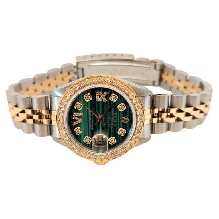 Rolex Ladies Datejust 26mm 6917 Malachite diamond roman jubilee