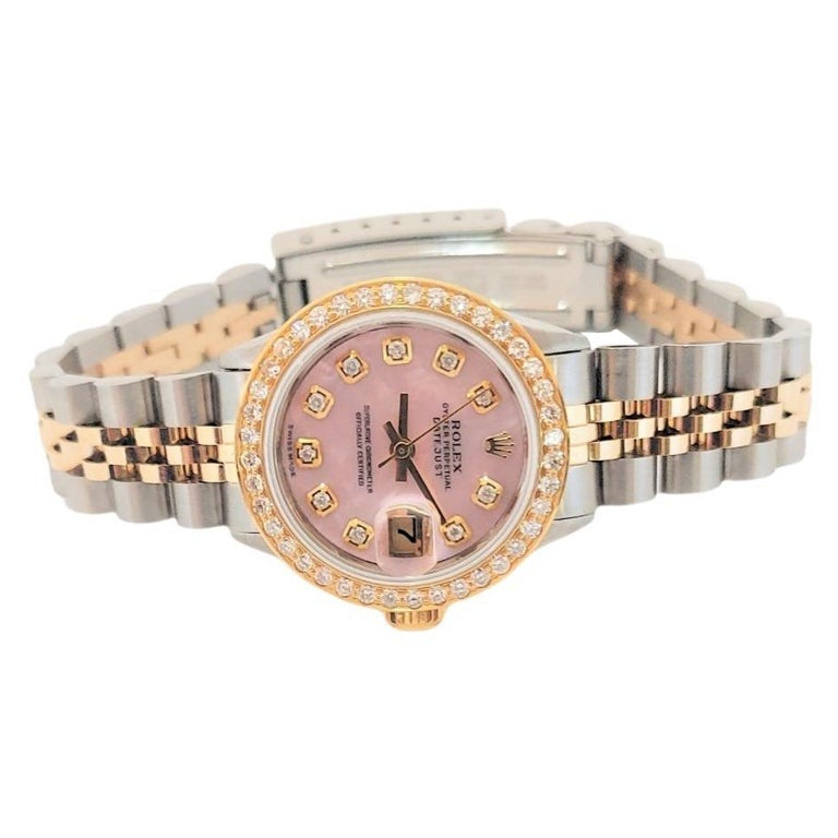 Rolex Ladies 26mm Datejust 6517 Custom Pink Two tone MOP diamond