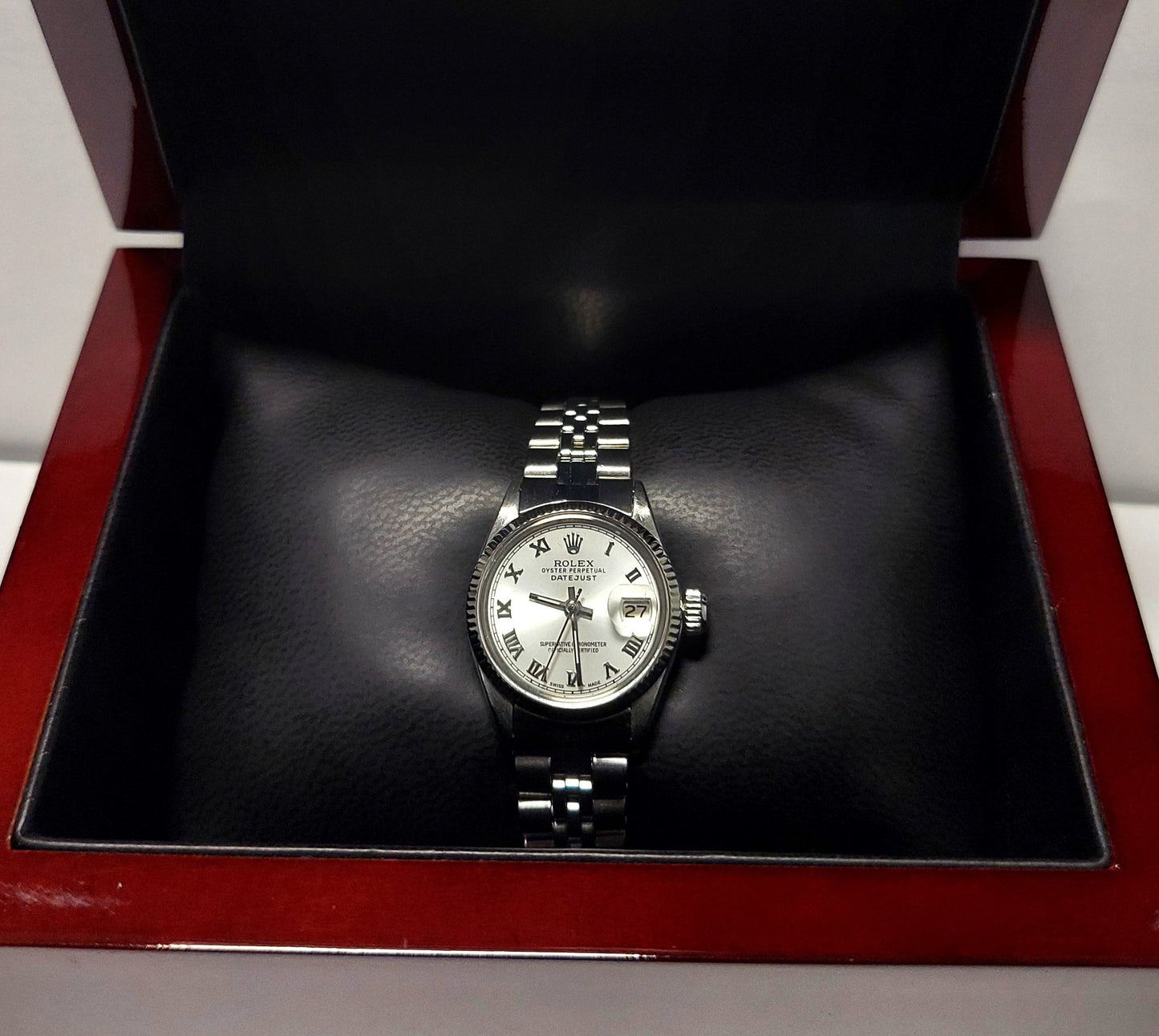 Rolex ladies 26mm Datejust 6516 steel Roman numeral fluted Jubilee steel