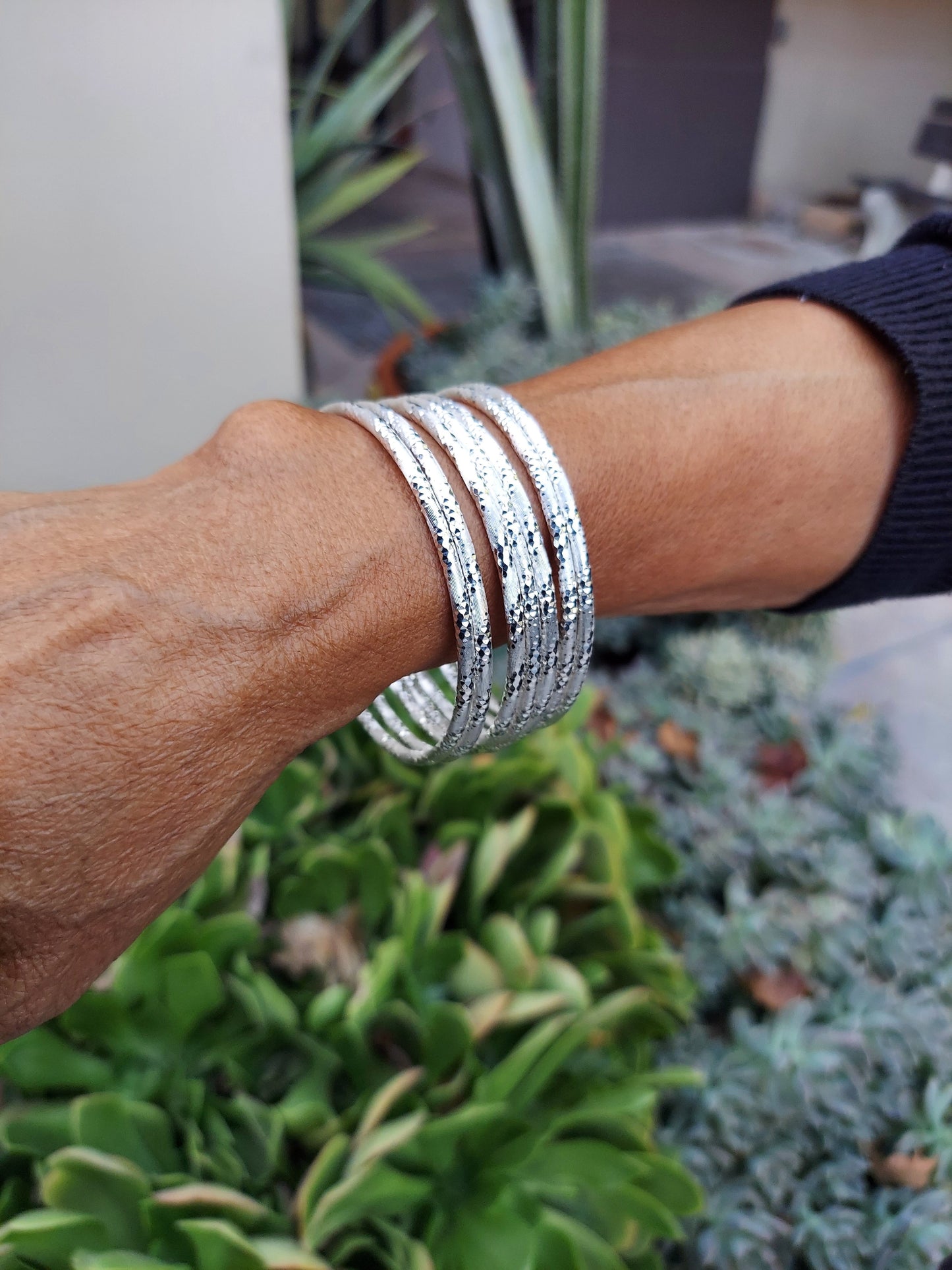 .925 Ladies Silver 7 set Seminario Bangles