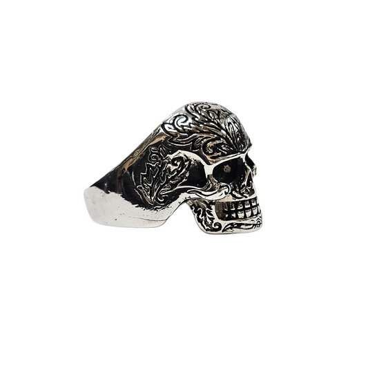 925 silver Mens punk skull Ring