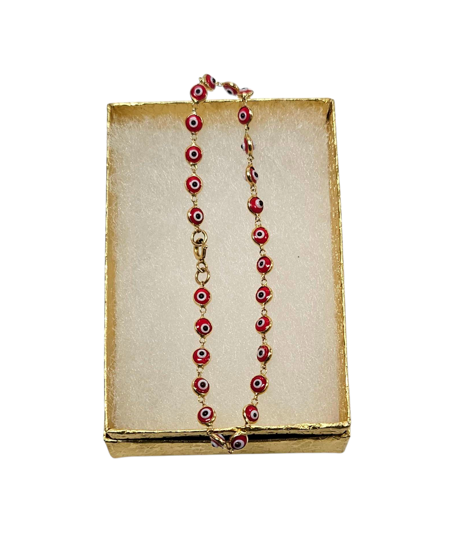 Ladies 14k Yellow Gold Evil Eye Bracelet