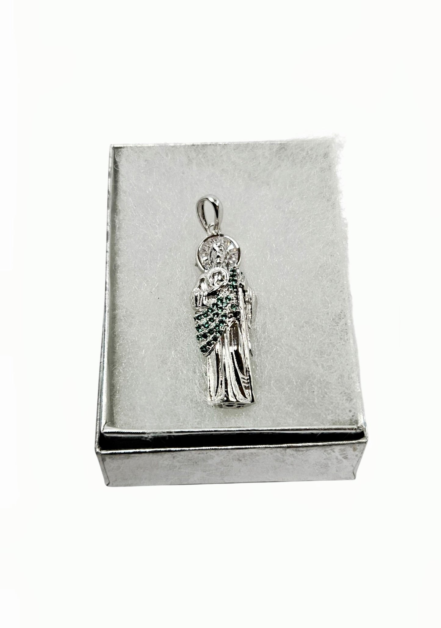 925 Silver Unisex Emerald ZC Saint Jude Pendant