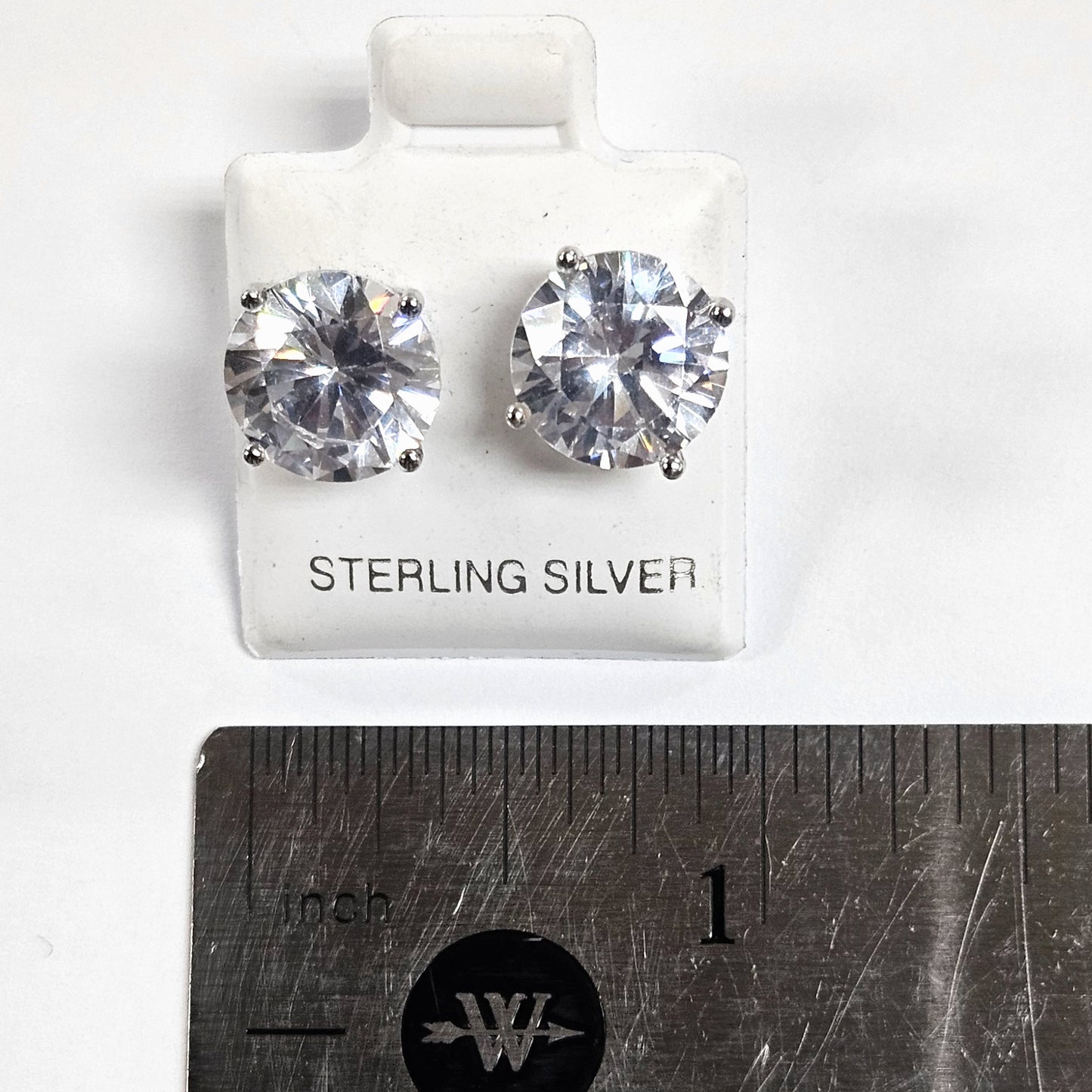 Unisex .925 Silver Zirconia stud earrings