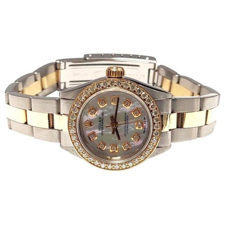 Rolex Ladies 25mm oyster 6719 two-tone Oyster MOP diamond