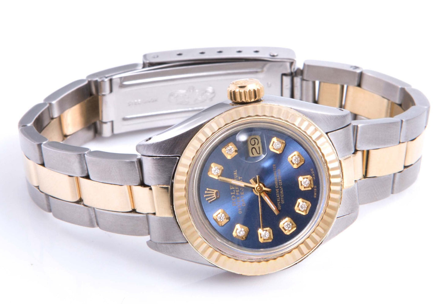Rolex ladies 26mm Datejust 6917 Blue Diamond two-tone Oyster