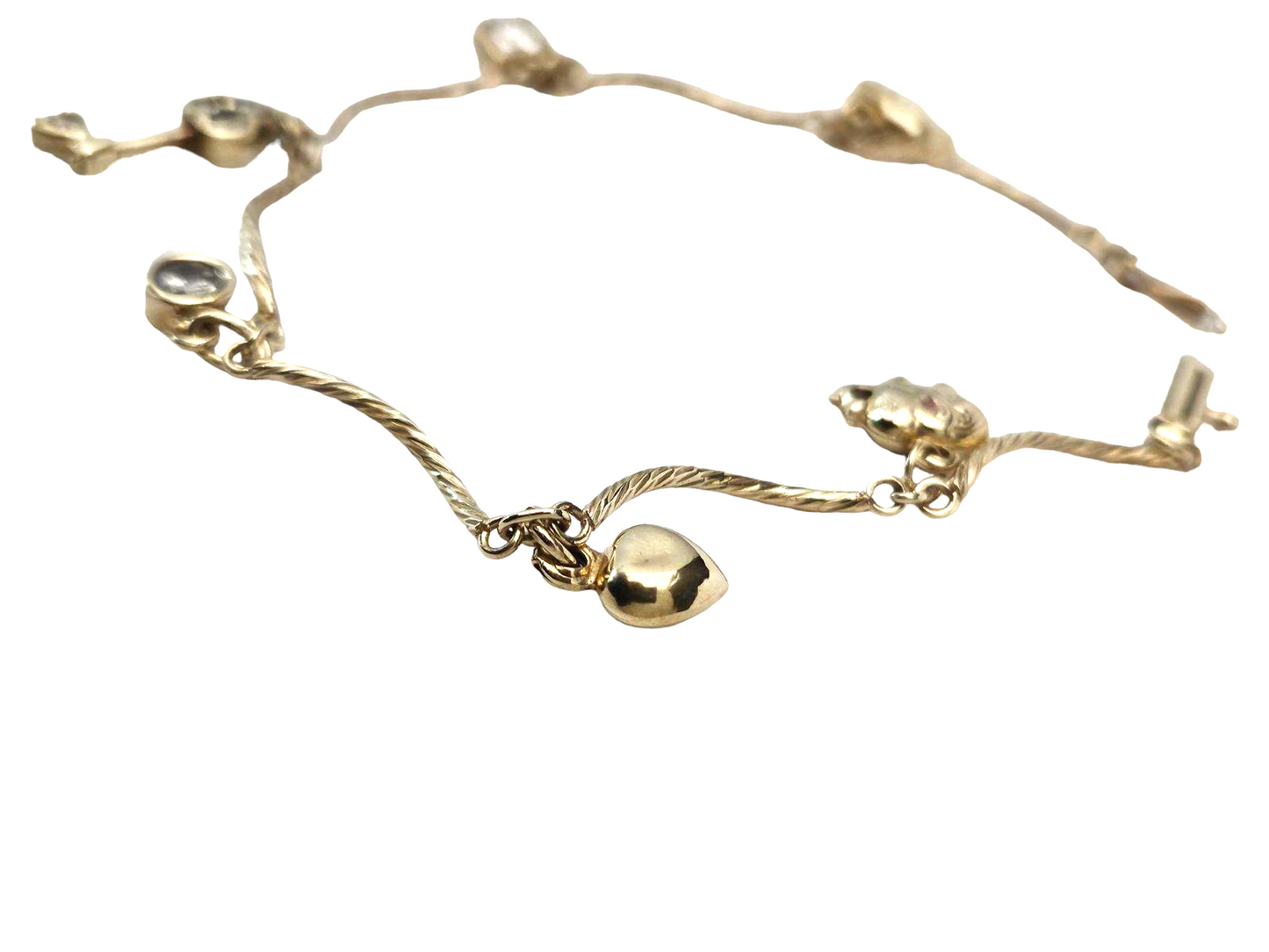 14k Ladies Yellow Gold ZC Lucky Charms Bracelet