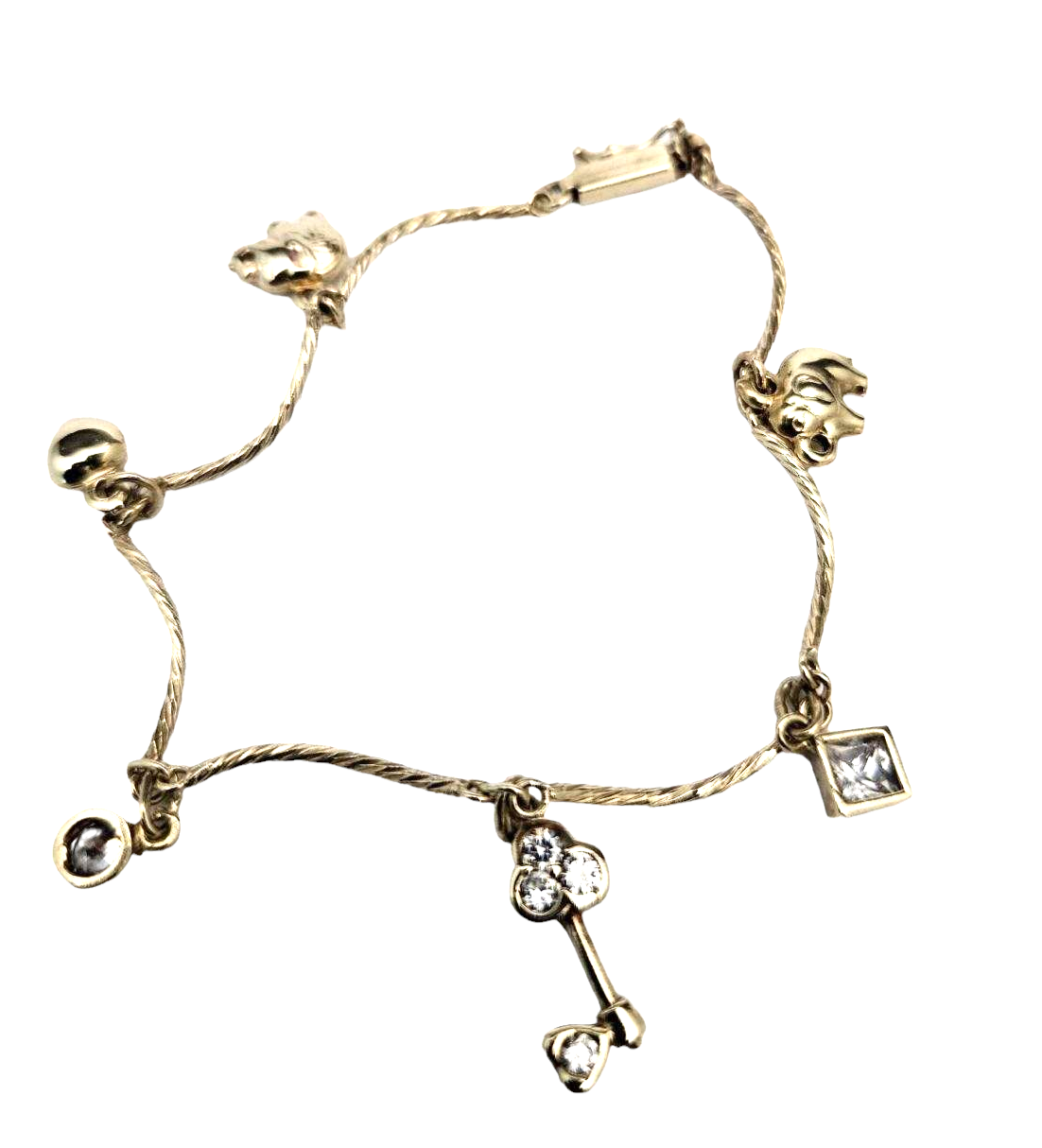 14k Ladies Yellow Gold ZC Lucky Charms Bracelet