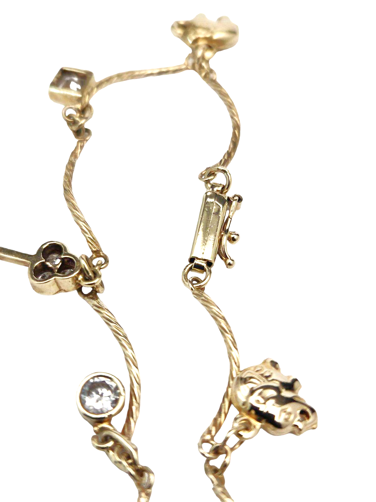14k Ladies Yellow Gold ZC Lucky Charms Bracelet