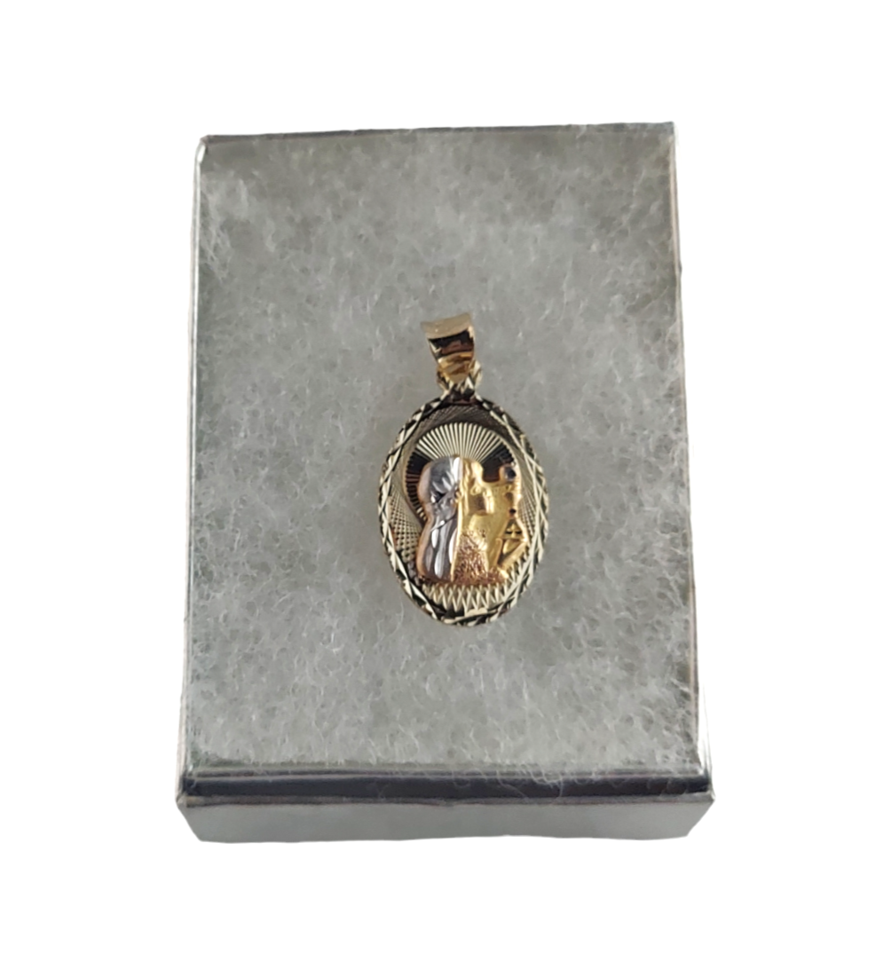 14k Tri-Tone Gold First communion Pendant