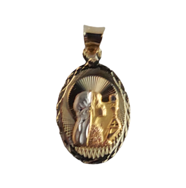 14k Tri-Tone Gold First communion Pendant