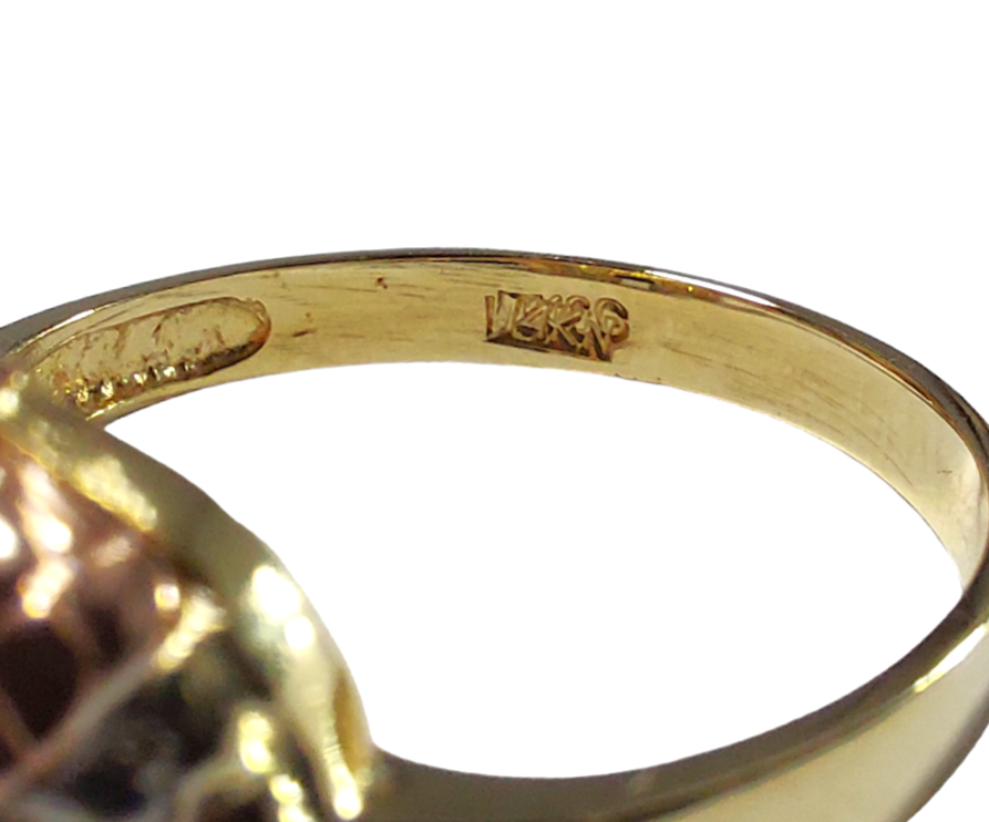 14k Ladies Tri-Tone Elephant ZC Ring