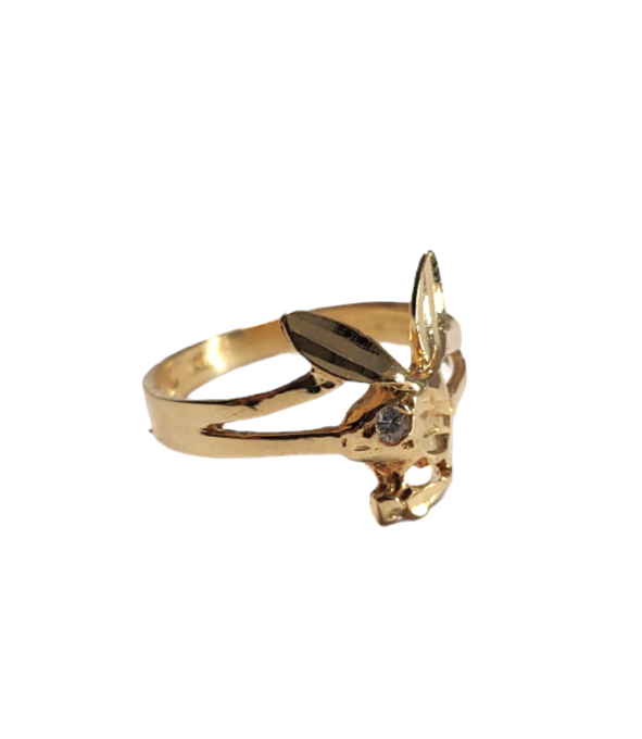 14K Ladies Yellow Gold Playboy Bunny Diamond Ring