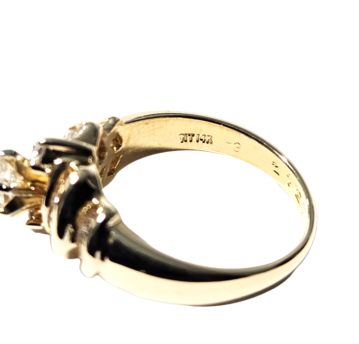 14k Ladies Yellow Gold Marquise Diamond Ring