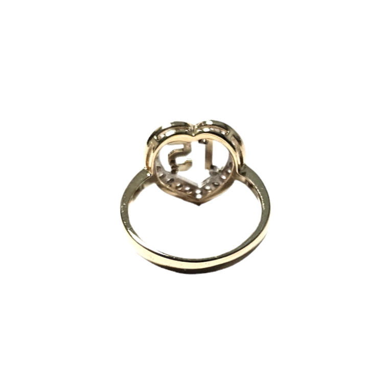14k Ladies Yellow Gold 15 Anos ZC Ring