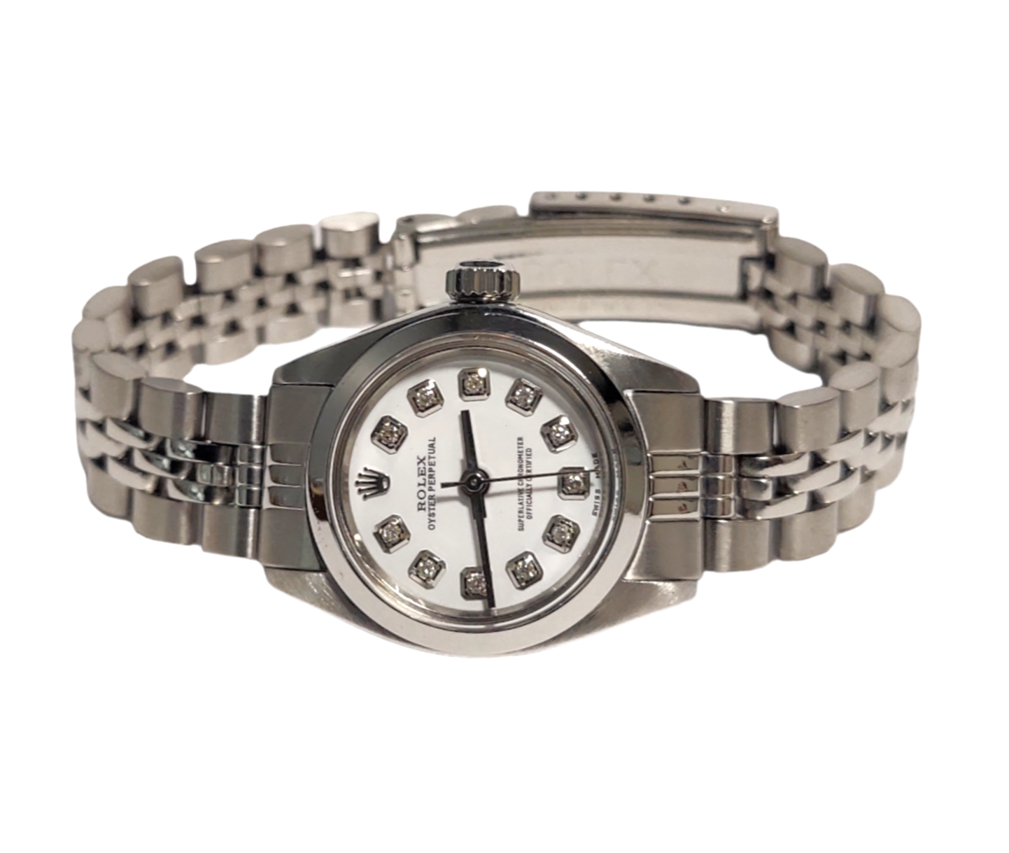 Rolex Ladies 6724 Oyster steel 26mm White Diamond Jubilee