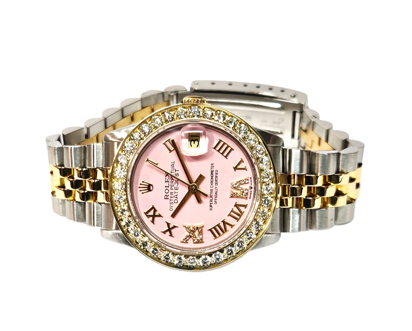 Rolex Ladies 31mm Datejust 6827 Pink Roman Diamond jubilee