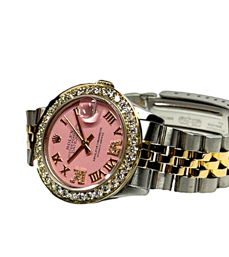 Rolex Ladies 31mm Datejust 6827 Pink Roman Diamond jubilee