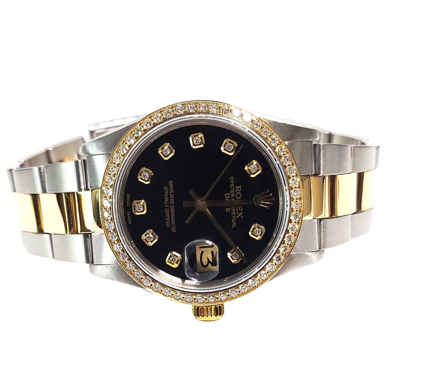 Rolex Unisex 34mm Date 1500 Black Diamond Oyster