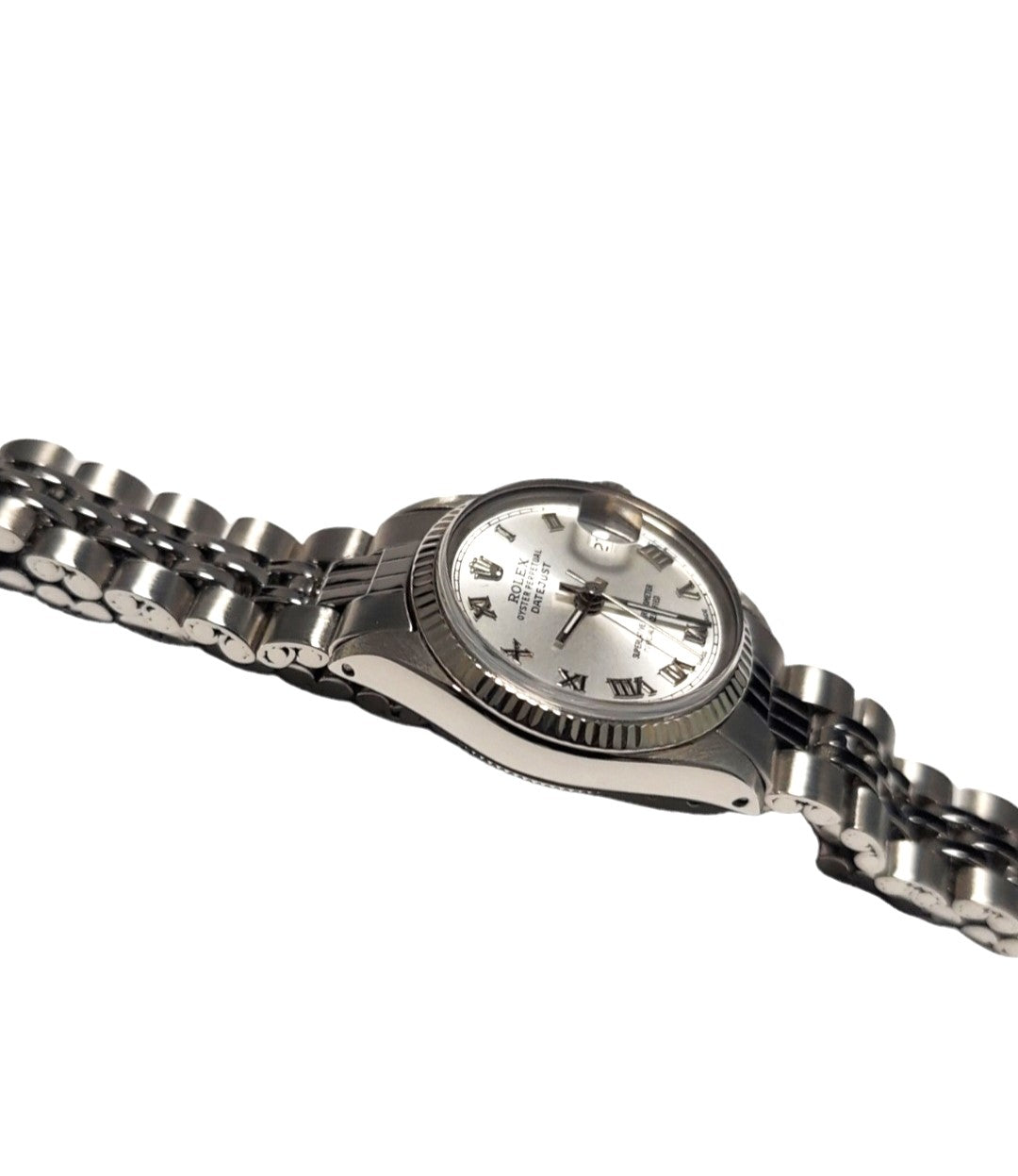 Rolex ladies 26mm Datejust 6516 steel Roman numeral fluted Jubilee steel