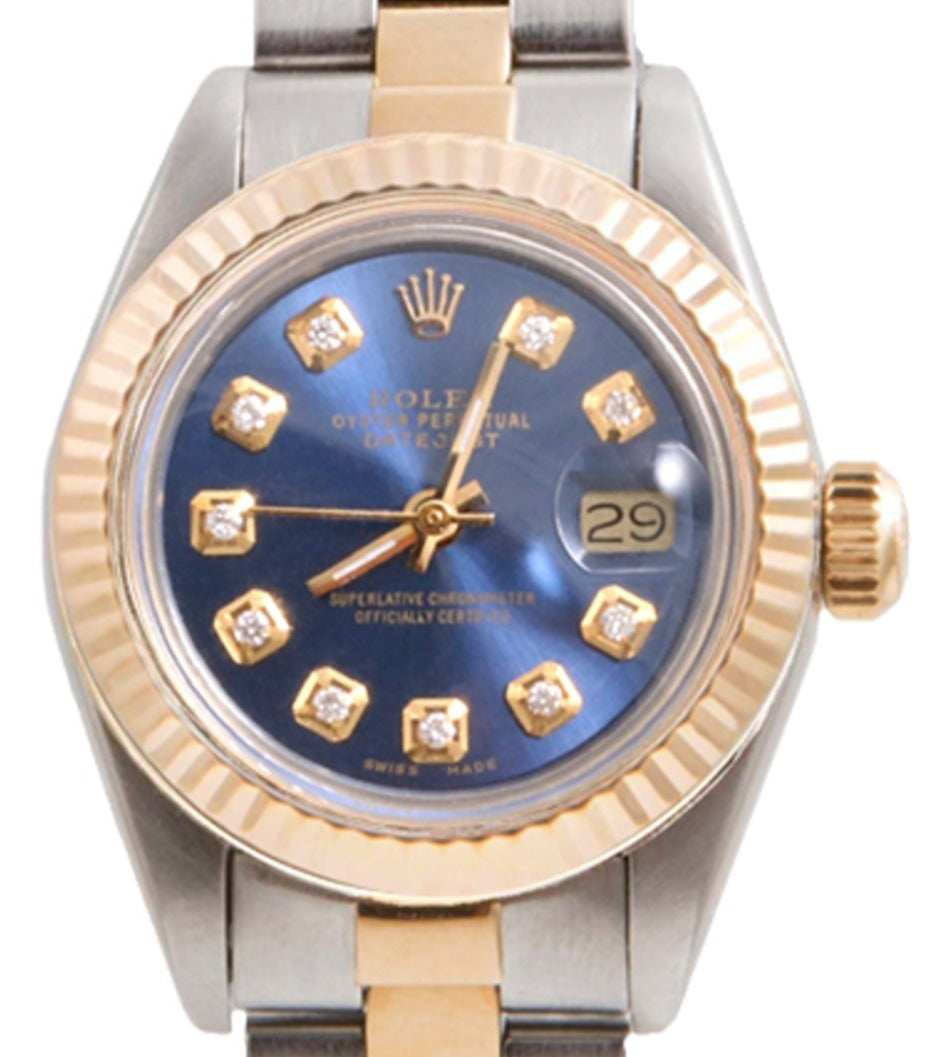 Rolex ladies 26mm Datejust 6917 Blue Diamond two-tone Oyster