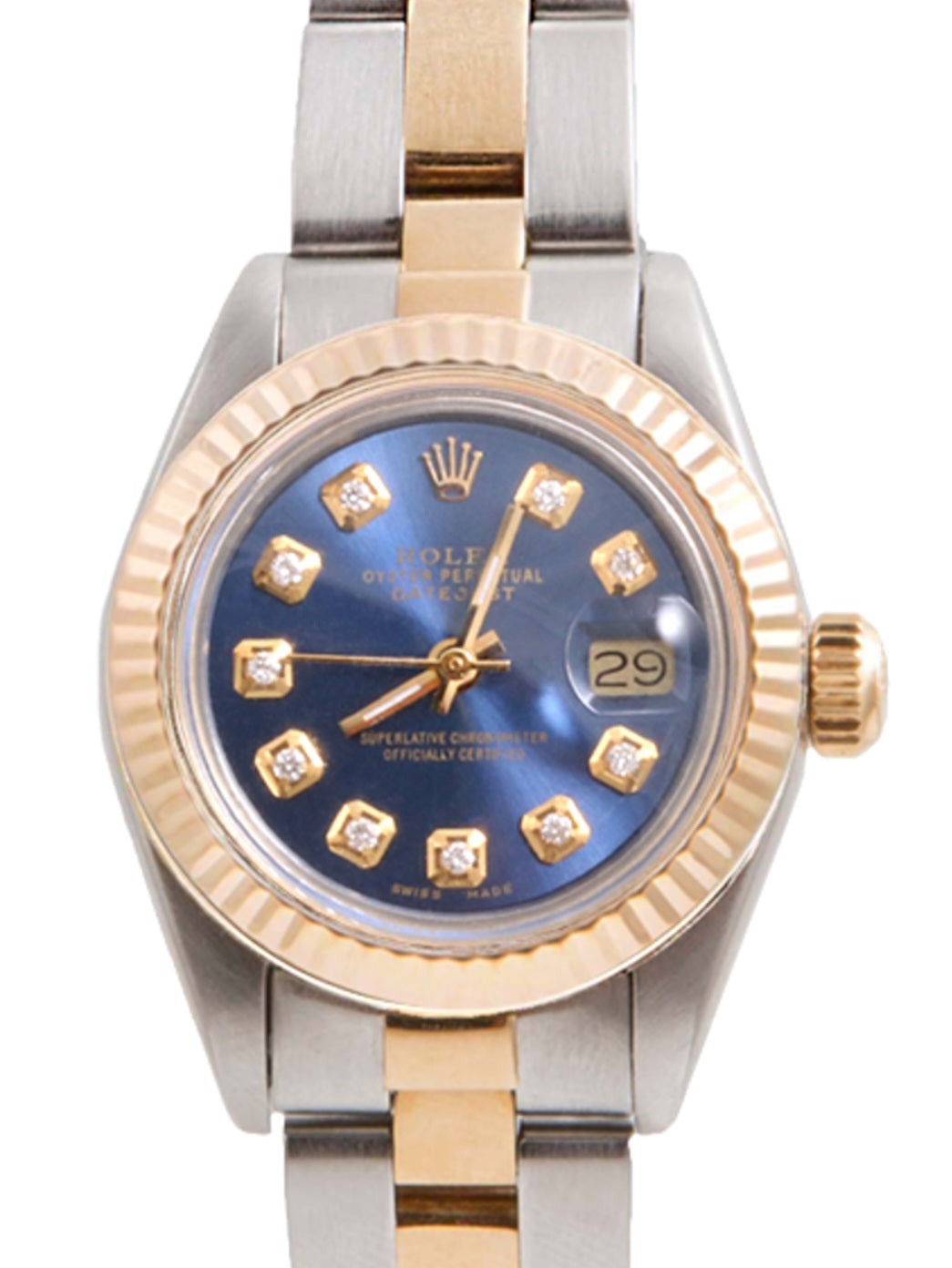Rolex ladies 26mm Datejust 6917 Blue Diamond two-tone Oyster