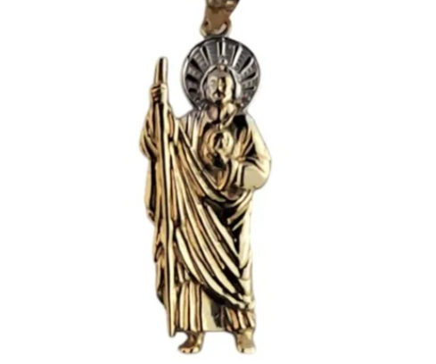 14K Unisex Yellow gold Saint Jude Pendant