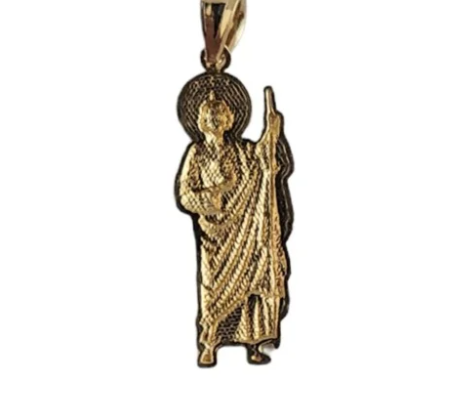 14K Unisex Yellow gold Saint Jude Pendant