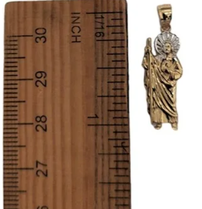 14K Unisex Yellow gold Saint Jude Pendant