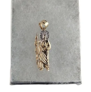 14K Unisex Yellow gold Saint Jude Pendant