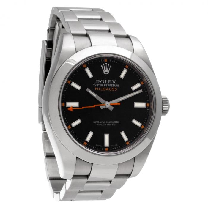 Rolex mens milgauss 116400 (s-s) oyster band - Luxury Diaz