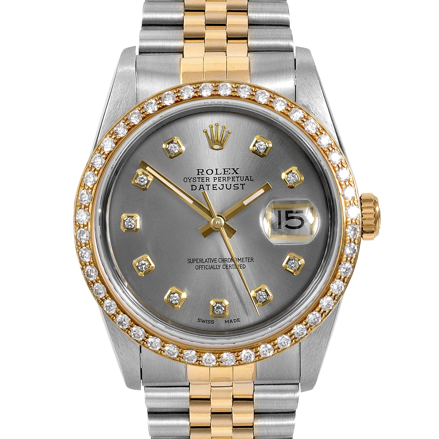 Rolex 36mm Datejust 16013 Silver Diamond Jubilee