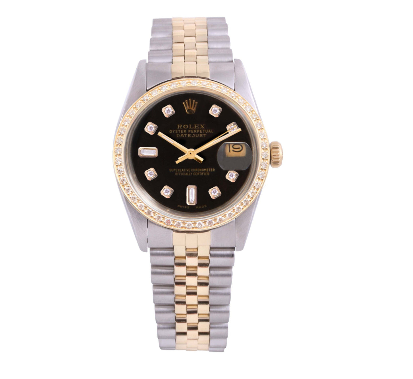 Rolex 36mm Datejust 16013 Black Diamond two toneJubilee