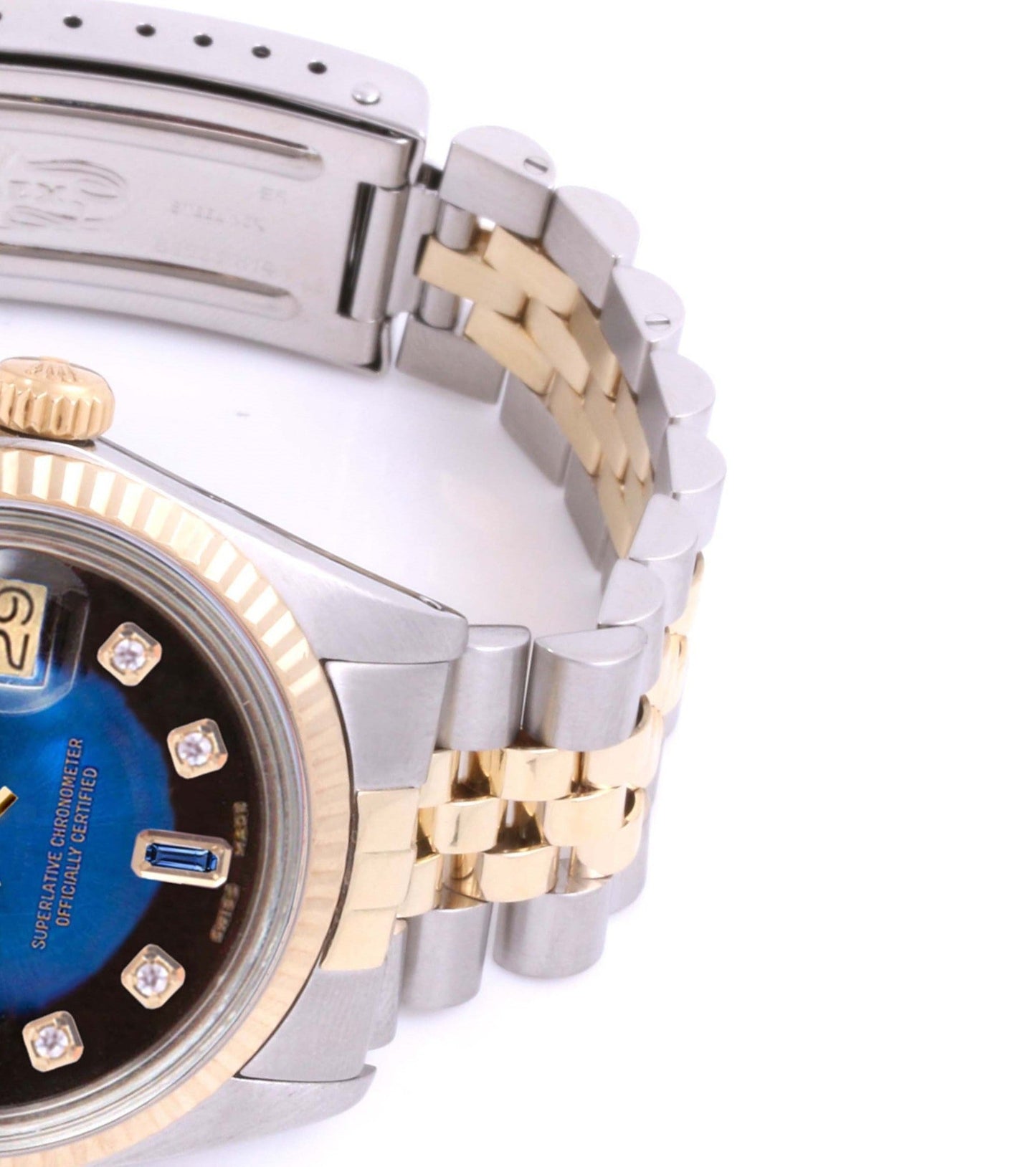 Rolex 36MM Datejust 16013 Blue Diamond Fluted Jubilee