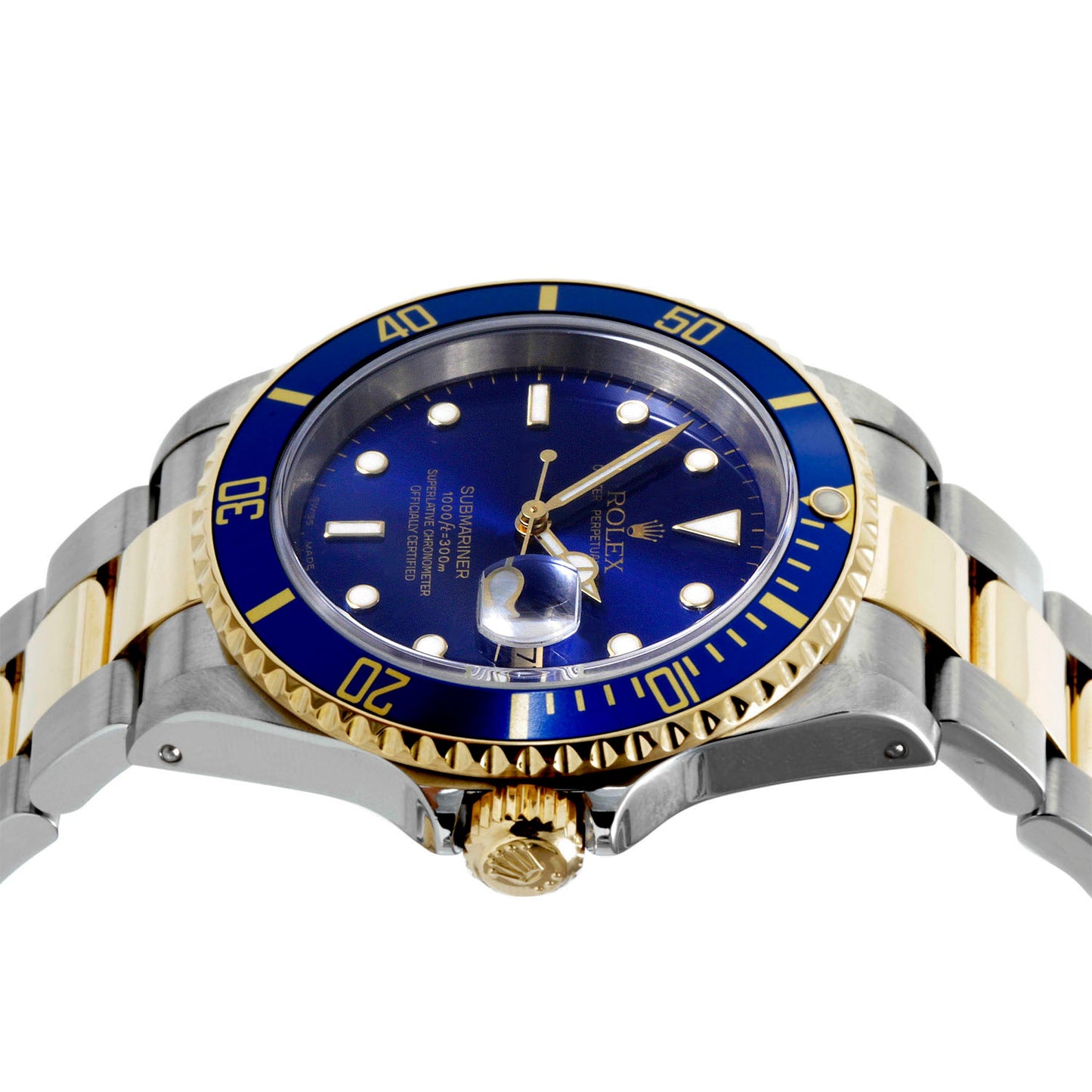 Rolex Mens 41mm Submariner 16613 Oyster Blue