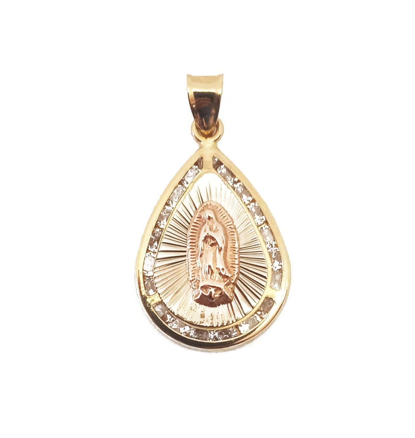 14K Two-Tone Gold ZC Virgen Pendant