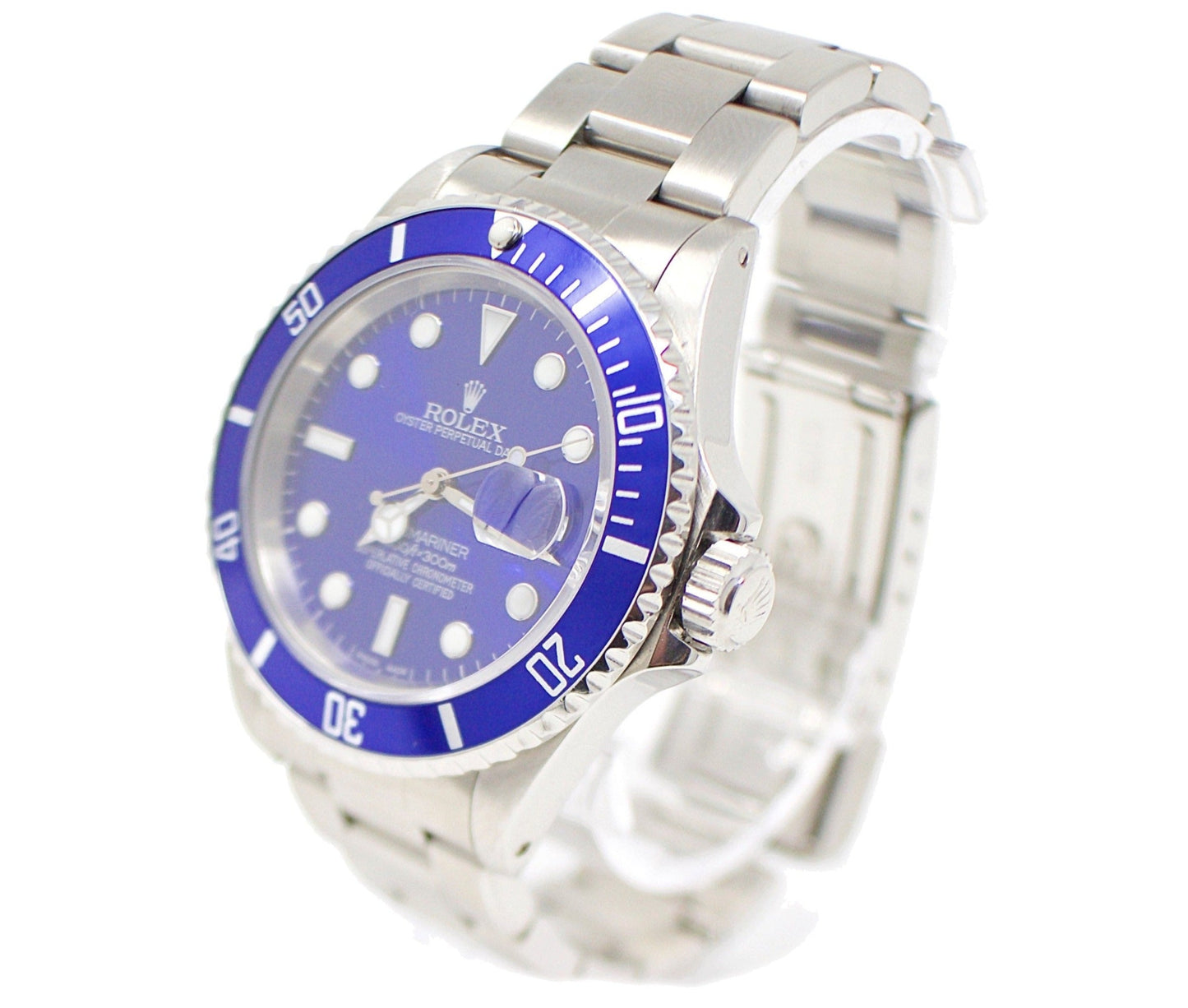 Rolex Men's 40mm Submariner Oyster 16610 Blue oyster