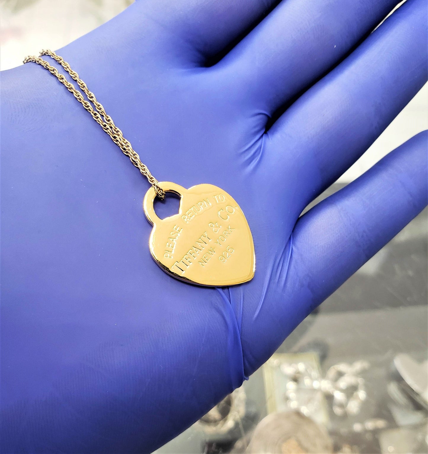 Tiffany&.CO 925 Silver Heart Plated Pendant