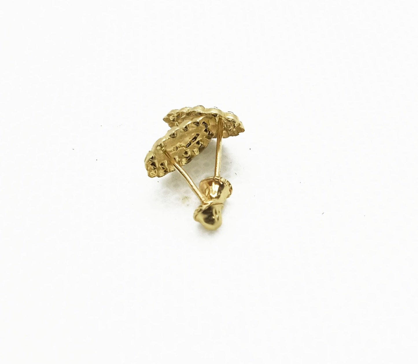 14K Yellow gold Virgen de Guadalupe stud earrings