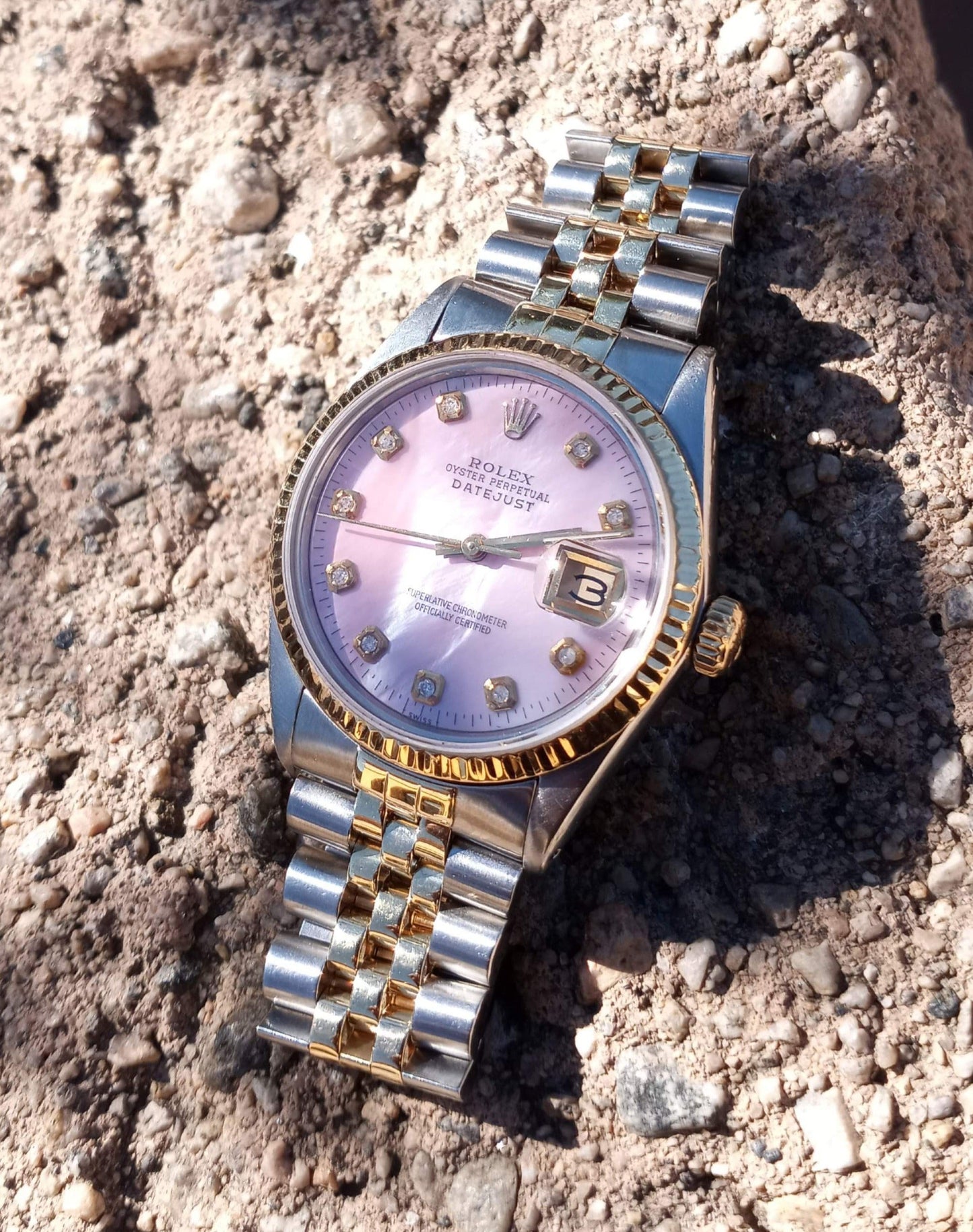 Rolex 36mm 16000 Datejust Pink MOP Diamond