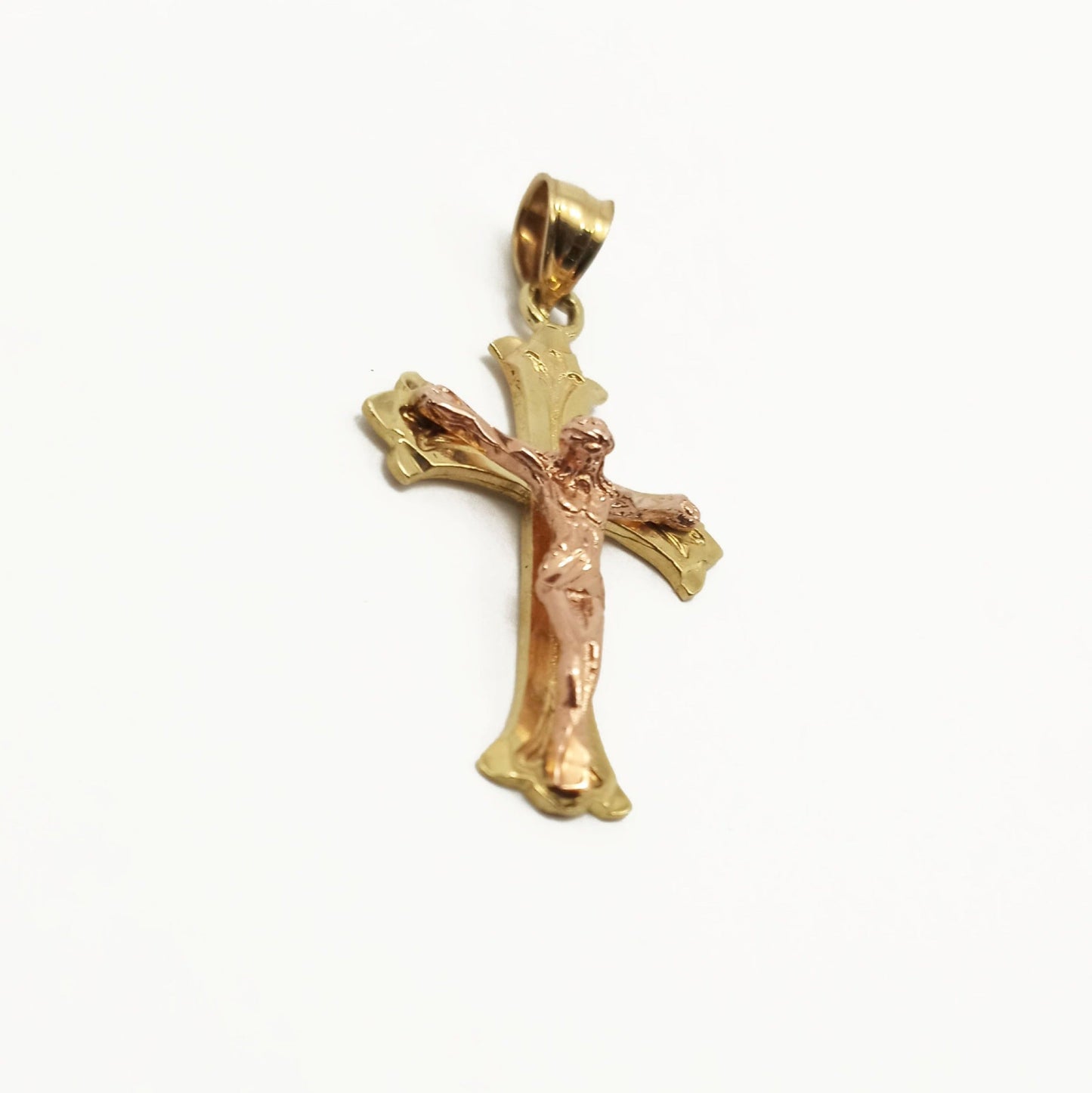 14K Yellow Gold Jesus Cross Pendant