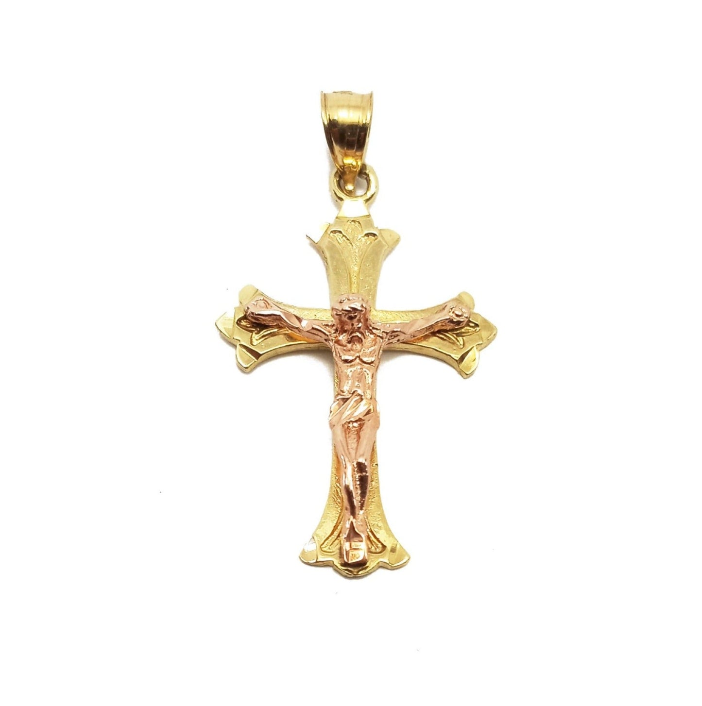 14K Yellow Gold Jesus Cross Pendant