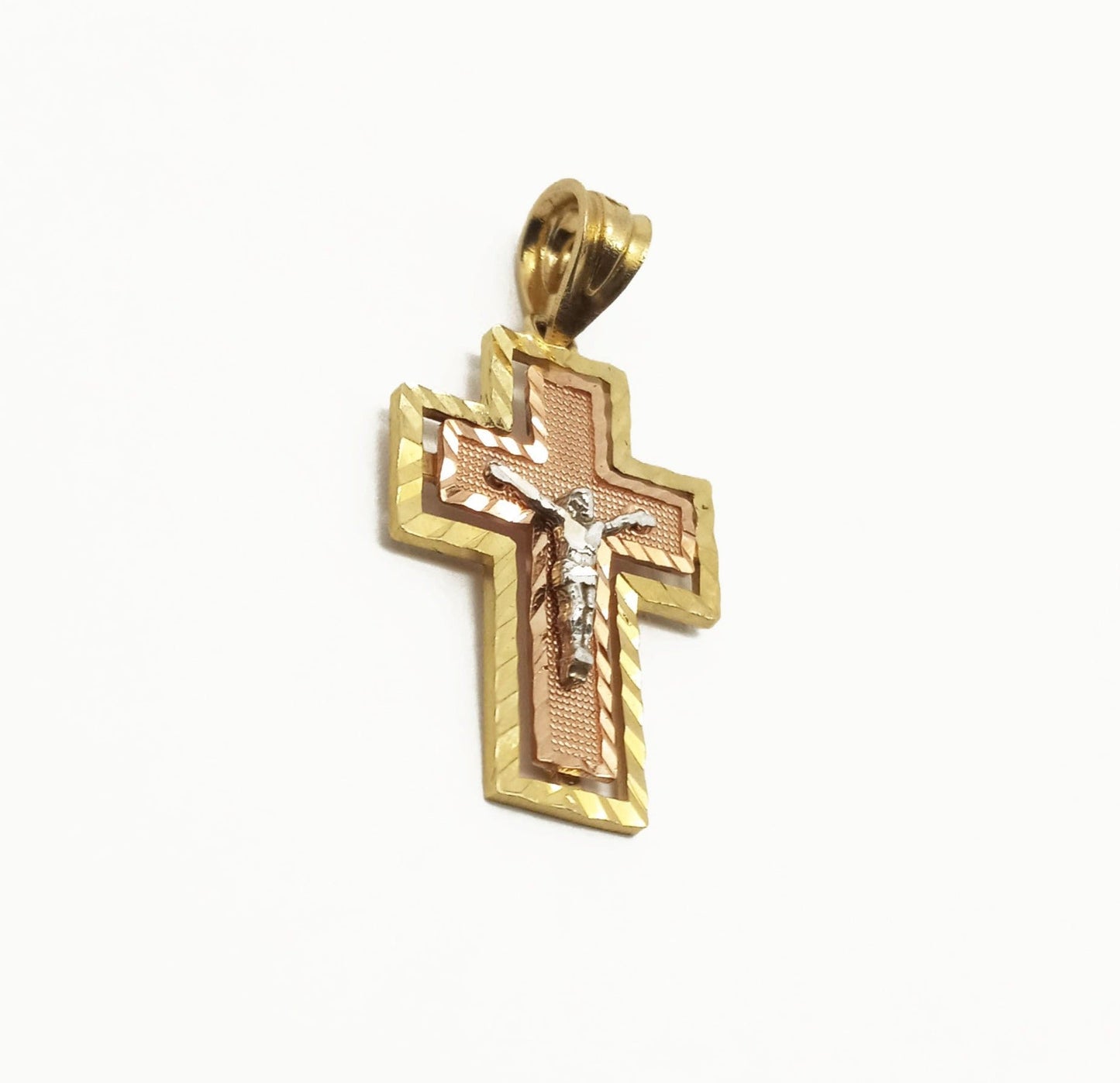 14K Yellow Gold Jesus Cross Pendant