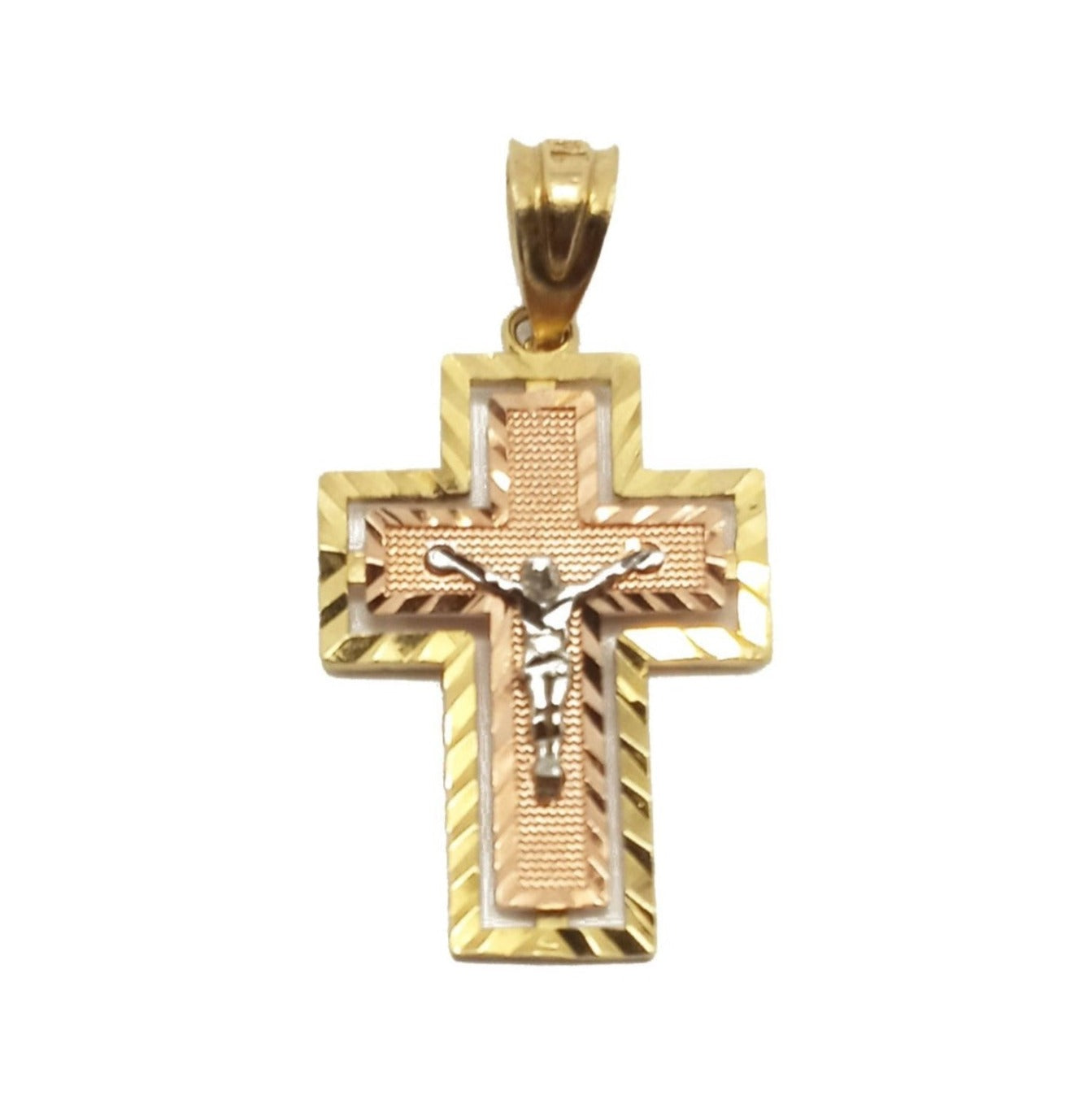 14K Yellow Gold Jesus Cross Pendant