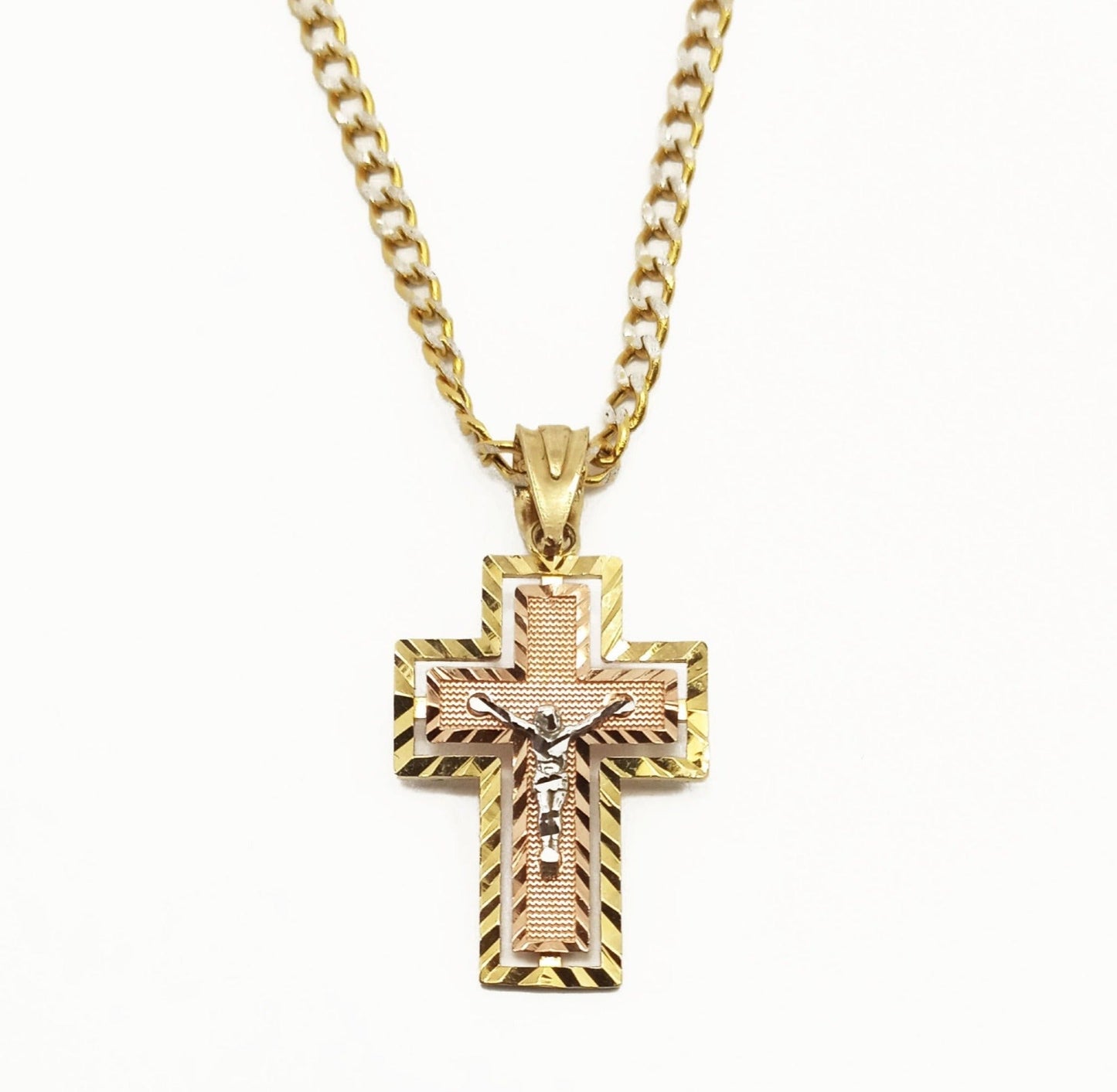 14K Yellow Gold Jesus Cross Pendant