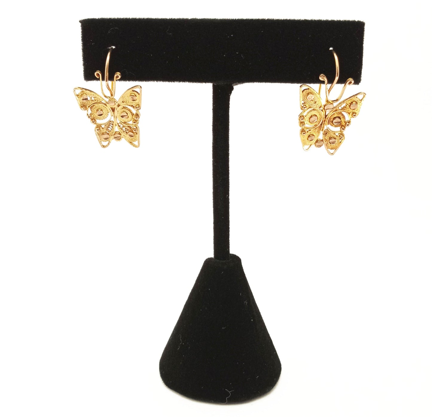 14K Yellow Gold butterfly Earrings