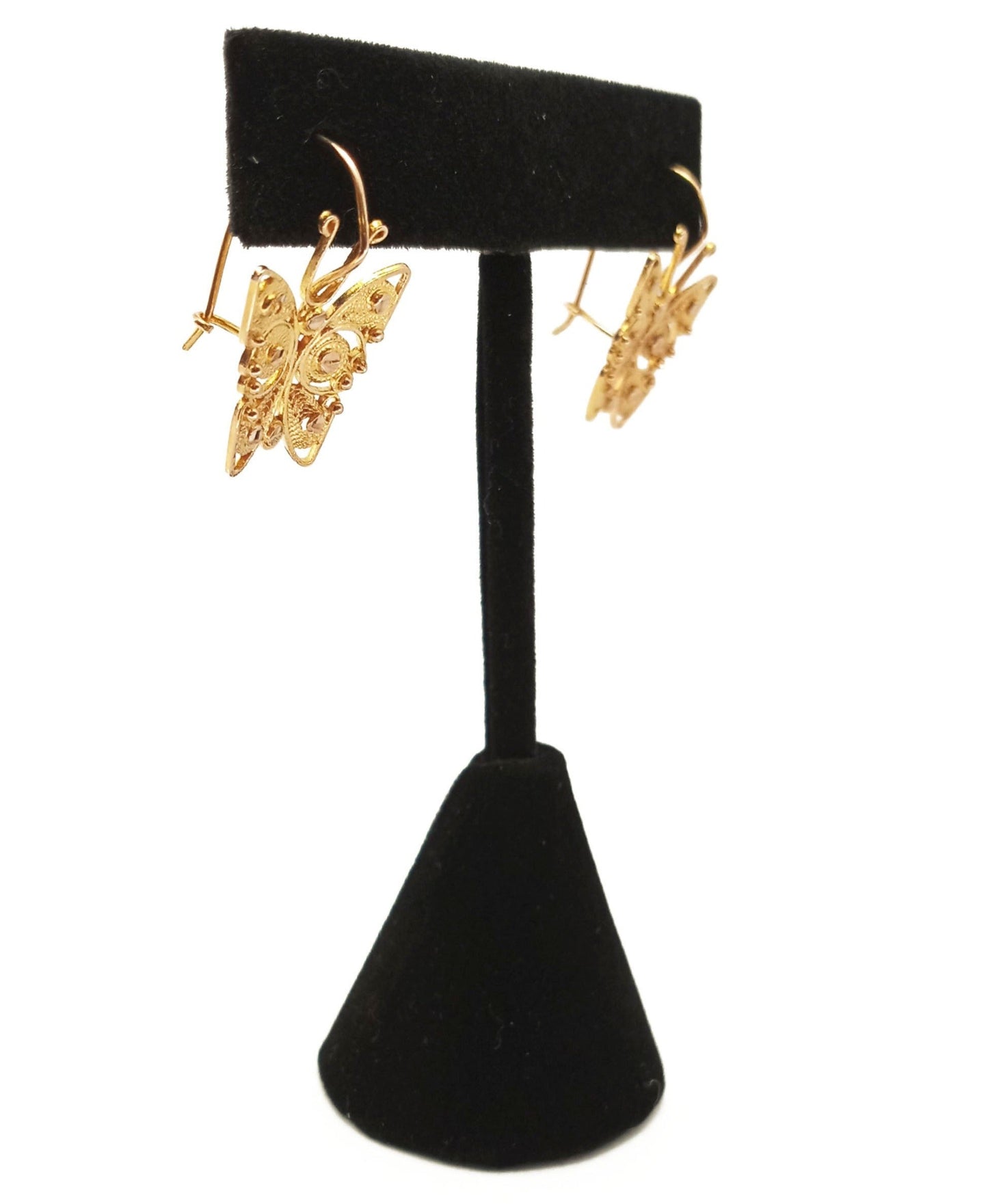 14K Yellow Gold butterfly Earrings