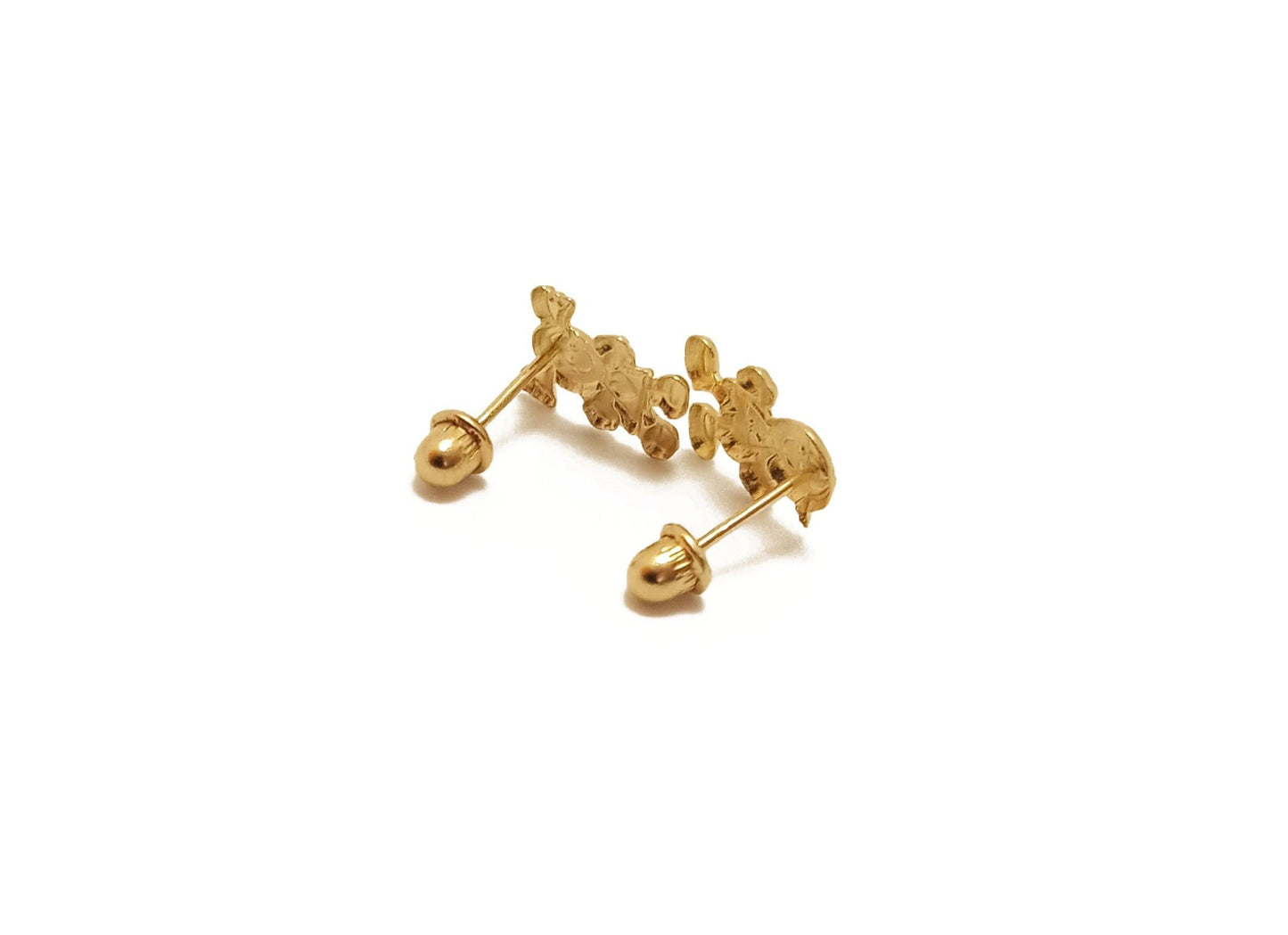 14K Yellow Gold Baby Stud Earrings