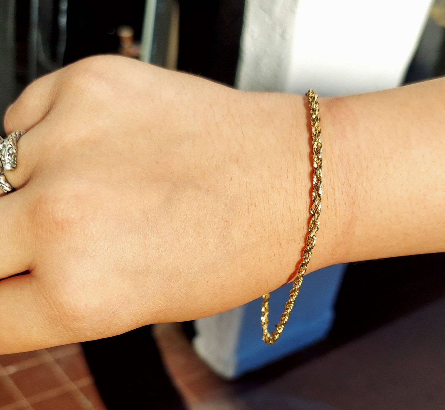 14K Unisex Yellow Gold Rope Bracelet