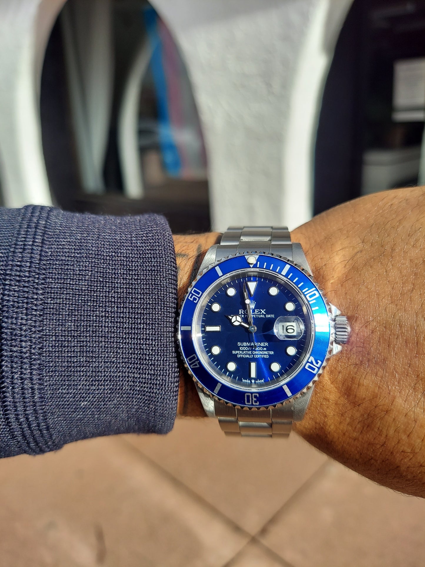 Rolex Men's 40mm Submariner Oyster 16610 Blue oyster